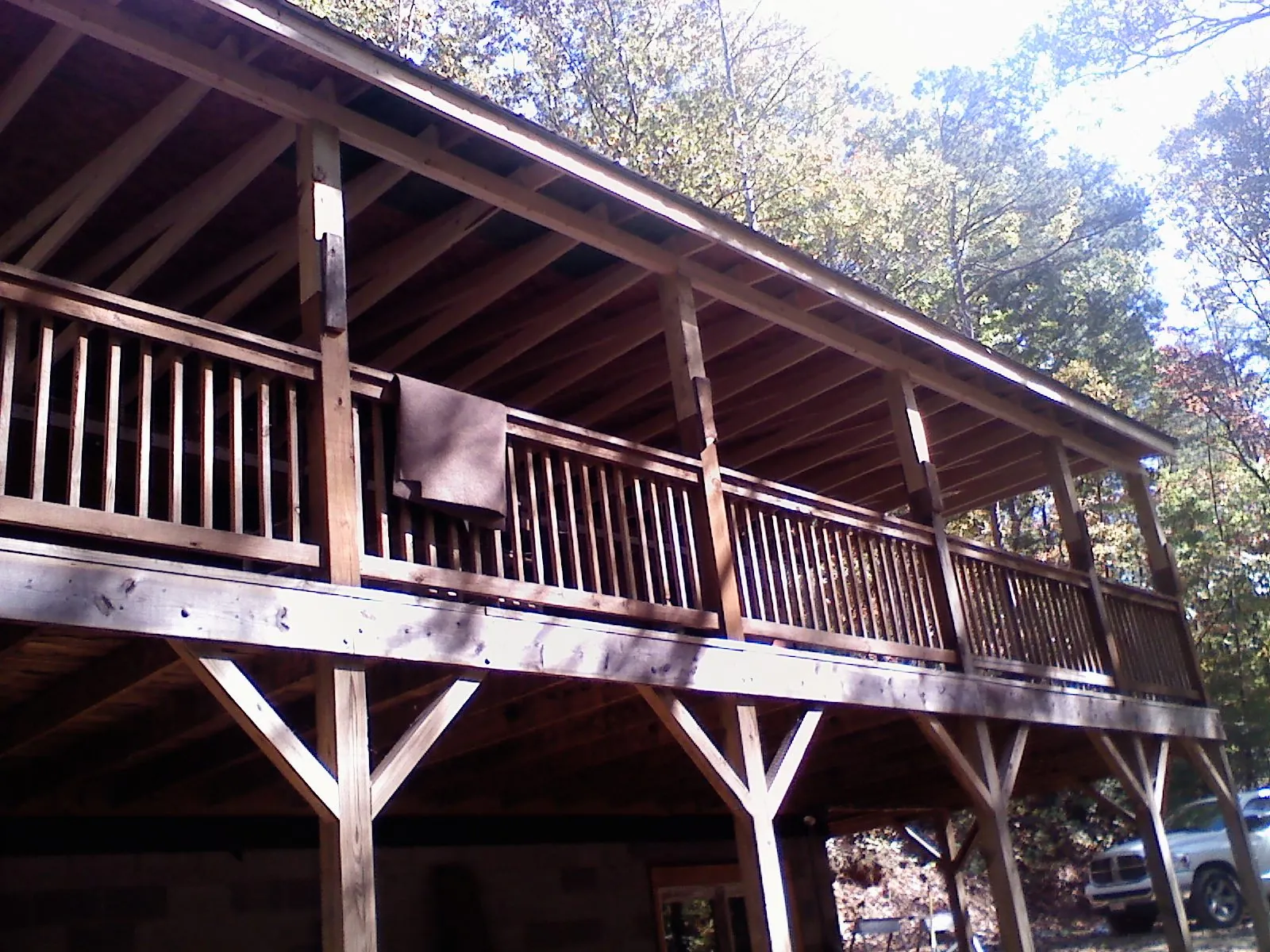 Timber framing under a new elevated porch and deck — Roof Leak Repair in Lockhart by Roofing Brothers